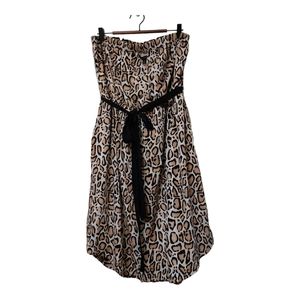 NWT Lane Bryan Strapless Cheetah Dress Size 14-16 Classic Timeless